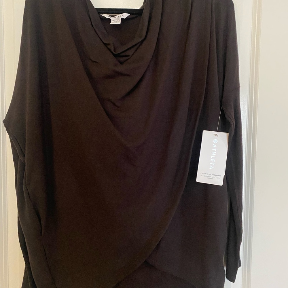 Athleta Dark Brown Drape Top